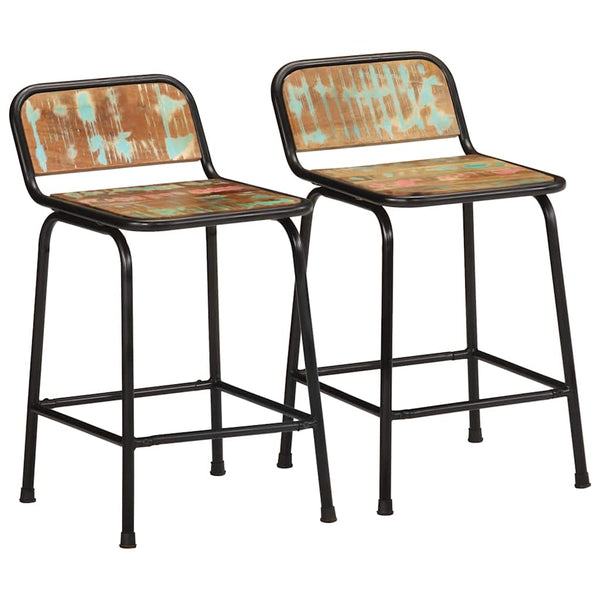 Barhocker 2er Set Altholz Massivholz