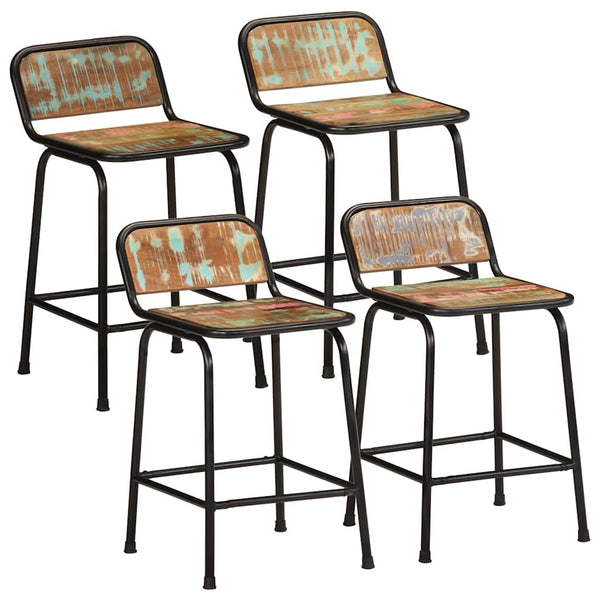 Barhocker 4er Set Altholz Massivholz
