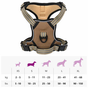 Reflektierendes, verstellbares Hundegeschirr Braun S