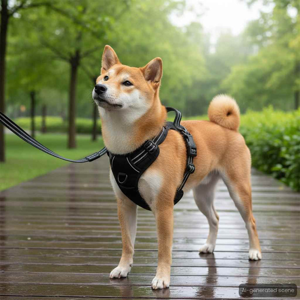 Reflektierendes Hundegeschirr Blau Größe L