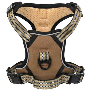 Reflektierendes Hundegeschirr Braun Größe L