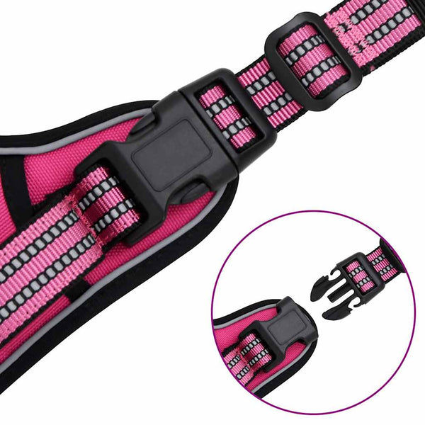 Reflektierendes Hundegeschirr Rosa XL