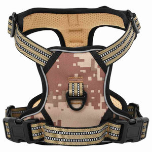 Verstellbares Hundegeschirr mit Leine Camouflage M