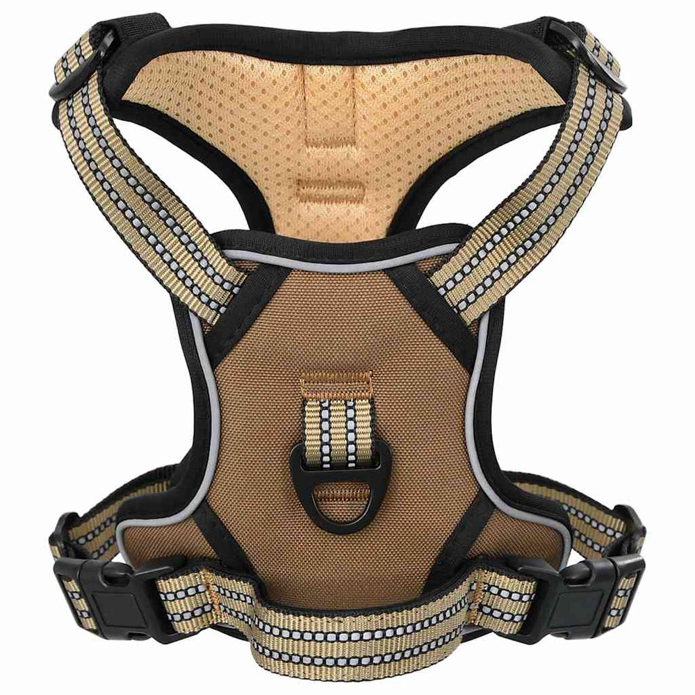 Verstellbares Hundegeschirr mit Leine Braun L