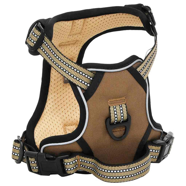 Verstellbares Hundegeschirr mit Leine Braun L