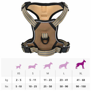 Verstellbares Hundegeschirr mit Leine Braun XL