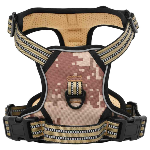 Verstellbares Hundegeschirr mit Leine Camouflage XL