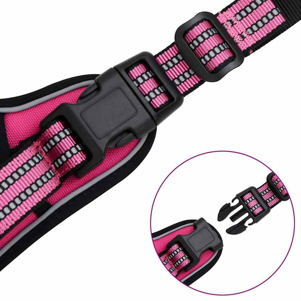 Hundegeschirr mit Leine & Halsband Rosa XL
