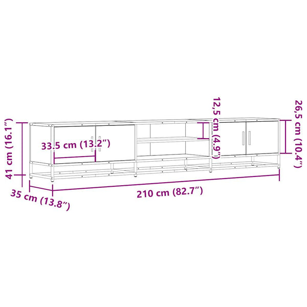 TV-Schrank Grau Sonoma 210 cm