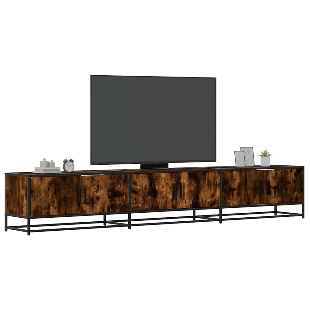 vidaXL Meuble TV chêne fumé 240x35x41 cm bois d'ingénierie