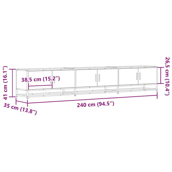 TV-Schrank Grau Sonoma 240 cm