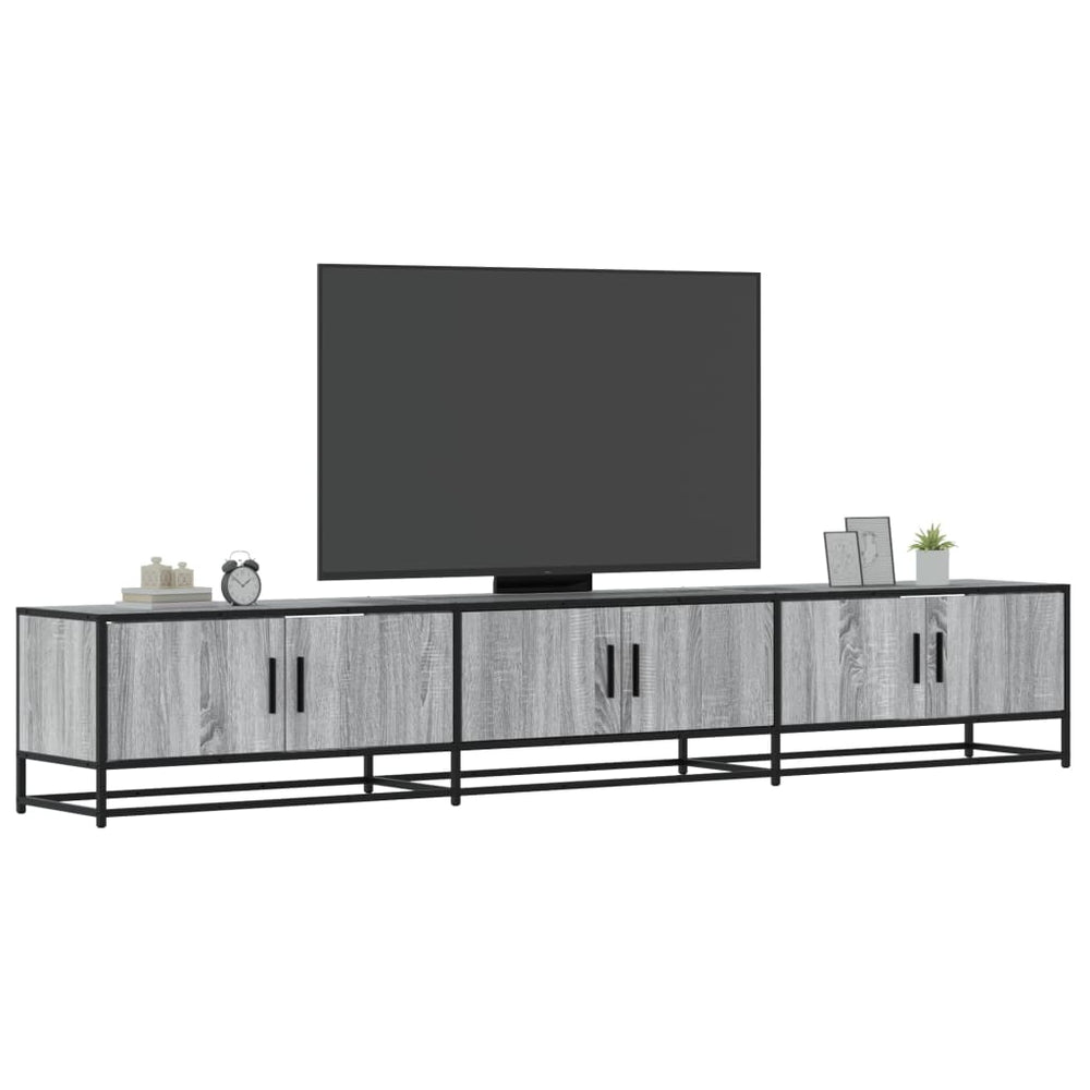vidaXL Meuble TV gris Sonoma 240x35x41 cm Bois d'ingénierie