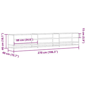 Schwarzer TV-Schrank 270 cm