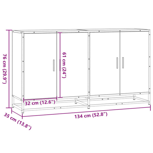 Sideboard Grau Sonoma 134 cm