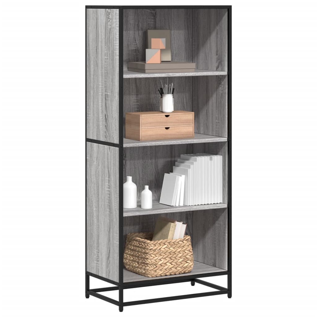 Bücherregal Grau Sonoma 60x35x139 cm