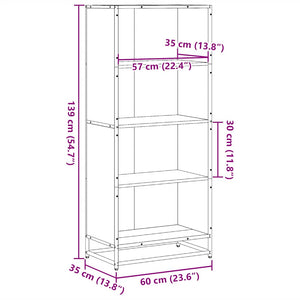 Bücherregal Braun Eichenoptik 139cm