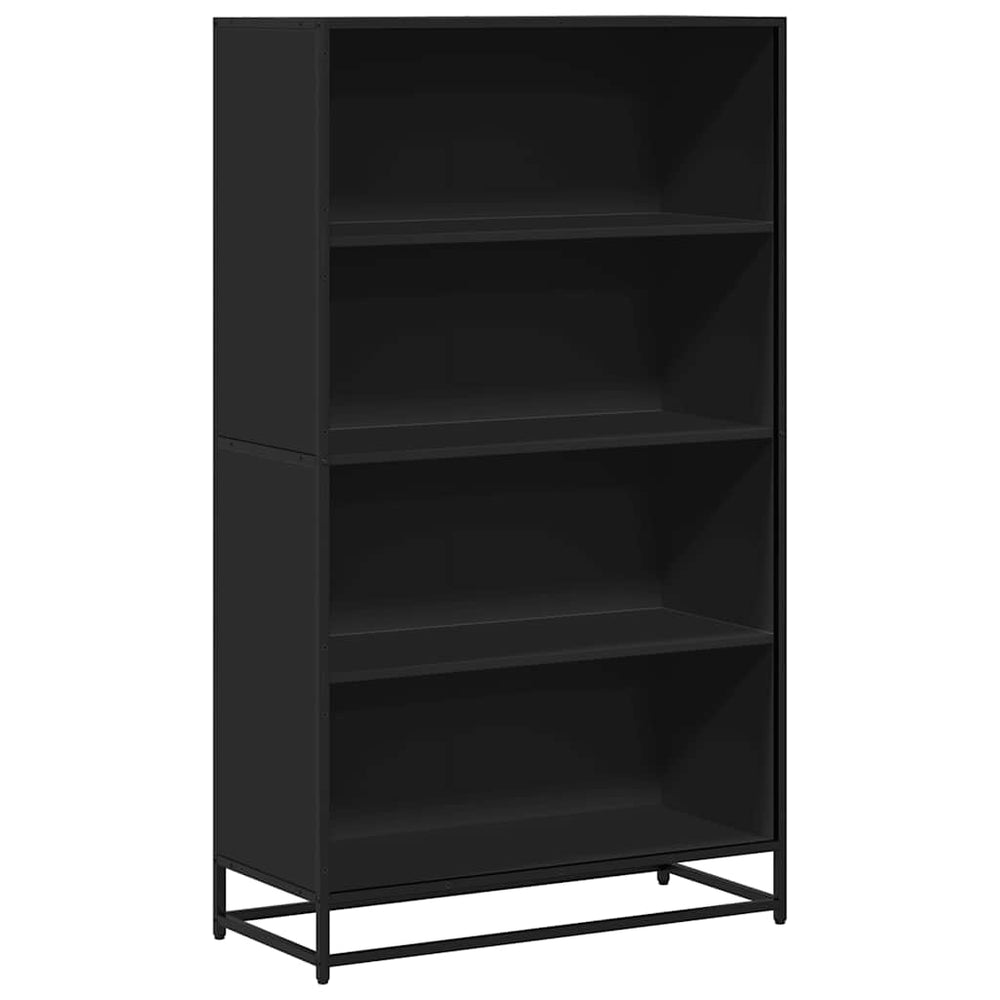 Schwarzes Bücherregal, 139 cm hoch