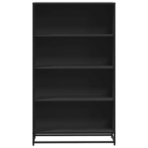 Schwarzes Bücherregal, 139 cm hoch