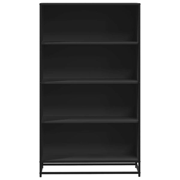 Schwarzes Bücherregal, 139 cm hoch