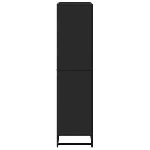 Schwarzes Bücherregal, 139 cm hoch