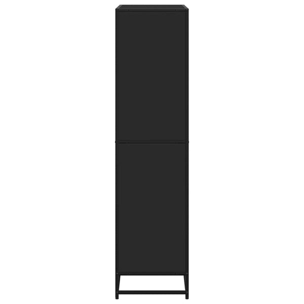 Schwarzes Bücherregal, 139 cm hoch