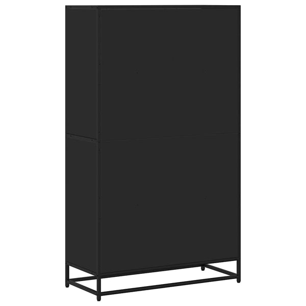 Schwarzes Bücherregal, 139 cm hoch