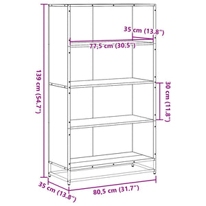 vidaXL Bibliothèque chêne sonoma 80,5x35x139 cm Aggloméré