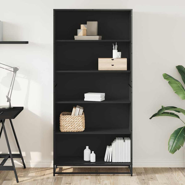 Schwarzes Bücherregal 80,5x35x170,5 cm
