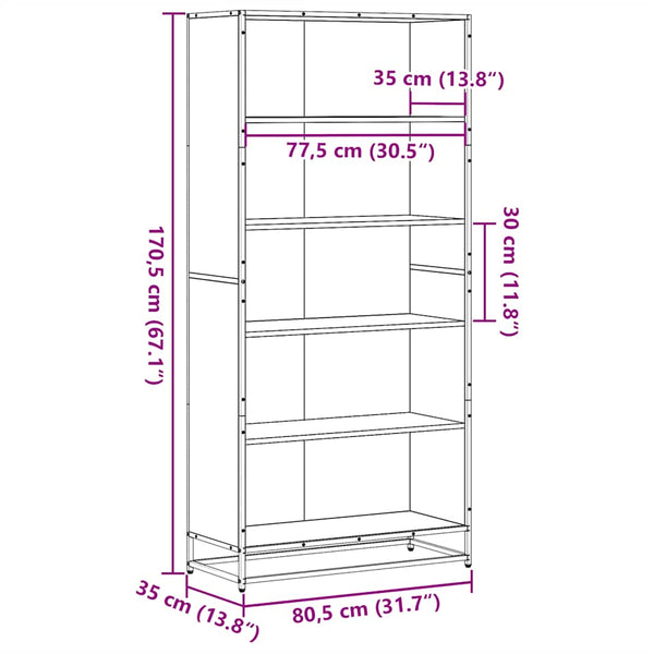 Bücherregal Sonoma Eiche 170,5 cm