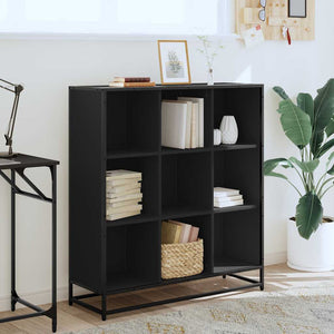 vidaXL Bibliothèque noir 97,5x33x107,5 cm Bois d'ingénierie et métal