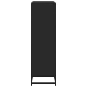 vidaXL Bibliothèque noir 97,5x33x107,5 cm Bois d'ingénierie et métal