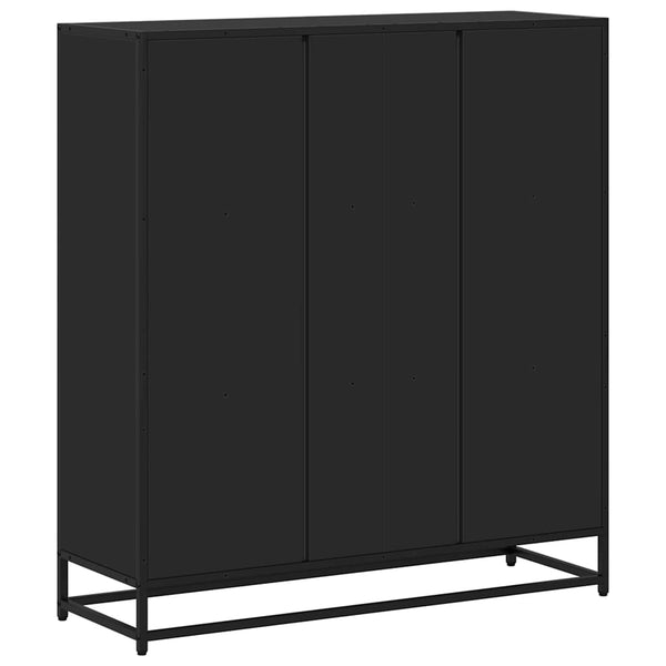 vidaXL Bibliothèque noir 97,5x33x107,5 cm Bois d'ingénierie et métal