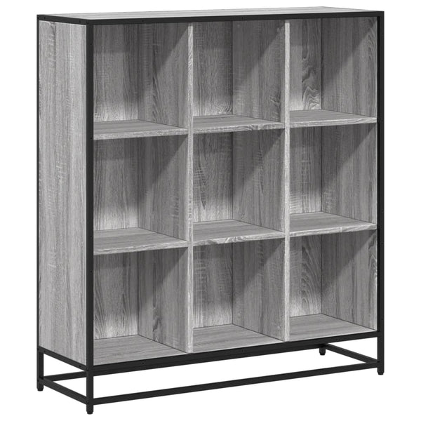 vidaXL Étagère à livres gris sonoma 97,5x33x107,5 cm Bois d'ingénierie et métal