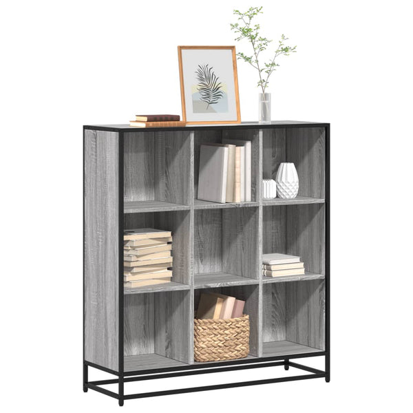 vidaXL Étagère à livres gris sonoma 97,5x33x107,5 cm Bois d'ingénierie et métal
