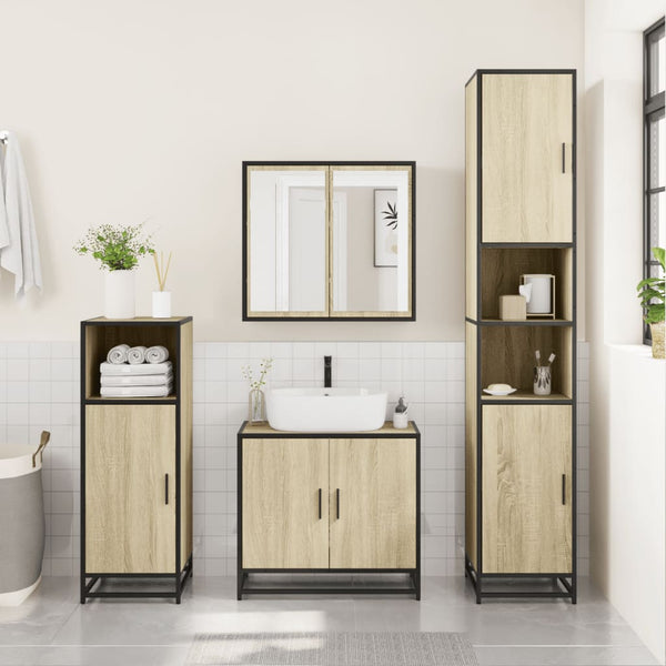 Badschrank Eichen-Optik, 188cm Hoch