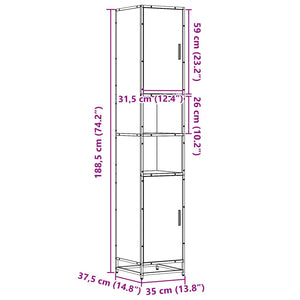 Badschrank Räuchereiche 35x37,5x188,5 cm