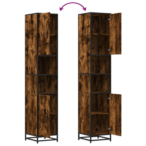 Badschrank Räuchereiche 35x37,5x188,5 cm