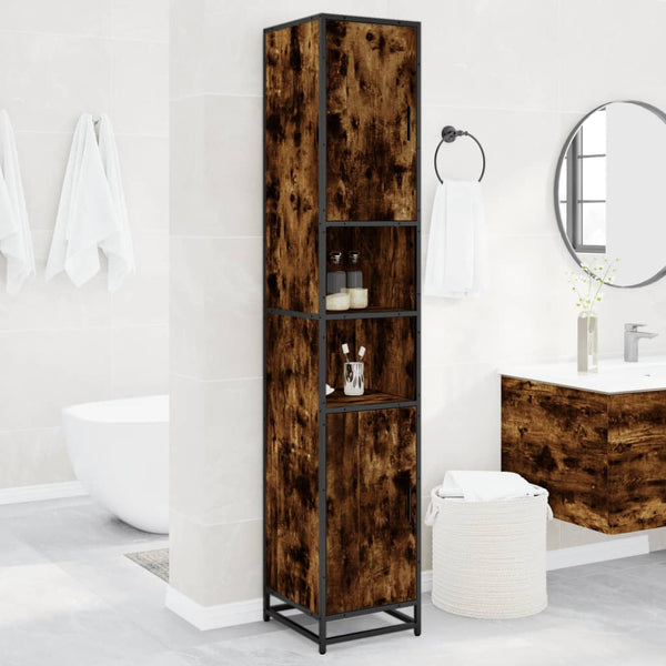 Badschrank Räuchereiche 35x37,5x188,5 cm