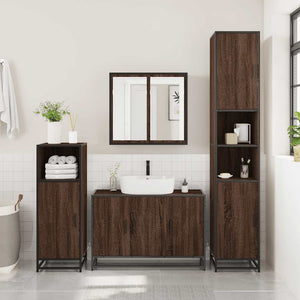 vidaXL 2-Piece Bathroom Furniture Set Brown Oak Look Engineered Wood