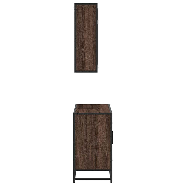 vidaXL 2-Piece Bathroom Furniture Set Brown Oak Look Engineered Wood