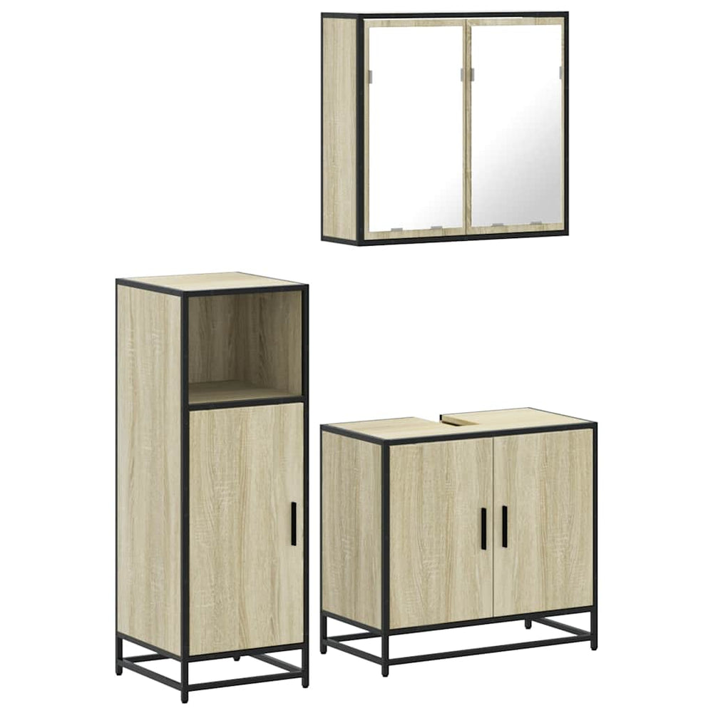 vidaXL Ensemble de meubles de salle de bain 3 pcs Chêne Sonoma Aggloméré