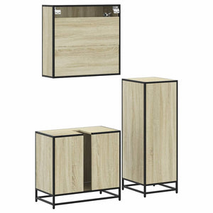 vidaXL 3-Piece Bathroom Furniture Set Sonoma Oak Engineered Wood