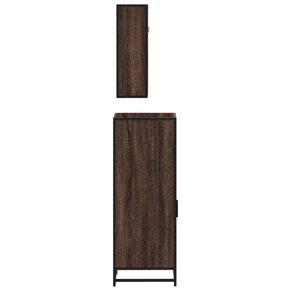 vidaXL 3-Piece Bathroom Furniture Set Brown Oak Look Engineered Wood