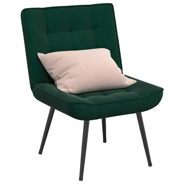 vidaXL Fauteuil de relaxation vert foncé 64x74x84 cm Velours