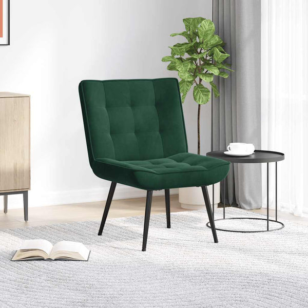 vidaXL Fauteuil de relaxation vert foncé 64x74x84 cm Velours