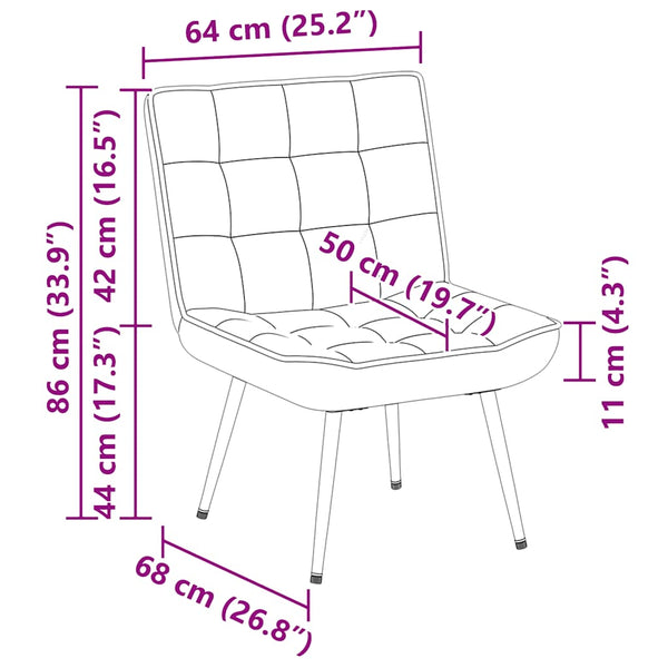 Rosa Samt Relaxsessel 64x74x84 cm