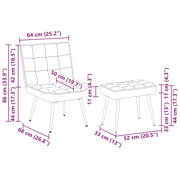 Weinroter Samt Relaxsessel 64x74x84 cm