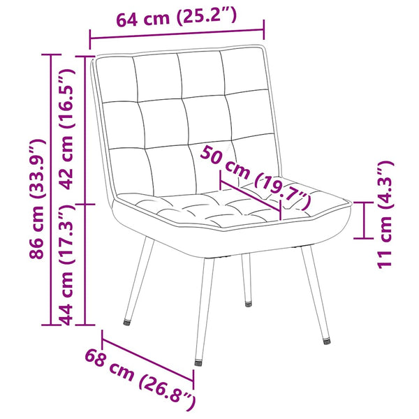 Gelber Samt Relaxsessel 64x74x84 cm