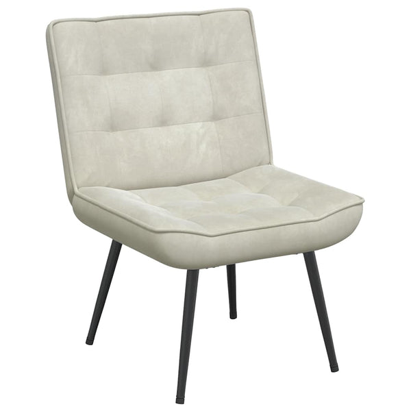 Creme Relaxsessel Samt 64x74x84 cm