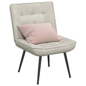 Creme Relaxsessel Samt 64x74x84 cm